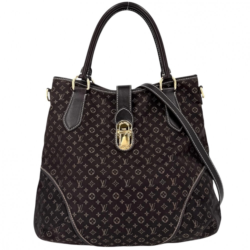 LOUIS VUITTON ルイヴィトン 2WAY エレジー トートバッグ ショルダーバッグ 肩掛け 斜め掛け ハンドバッグ ブラウン M56696 モノグラムイディール フザン ゴールド金具 レディース【中古品】