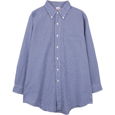 古着 ブルックスブラザーズ Brooks Brothers Est.1818 ギンガムチェック 長袖 ボタンダウンチェックシャツ メンズL相当/eaa666458