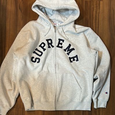 Supreme x Champion Zip Up Hooded Sweatshirt "Ash Grey"
