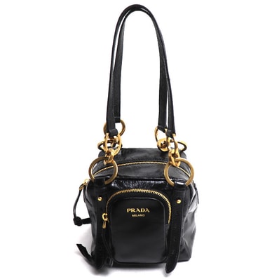 PRADA プラダ ダングル ハンドバッグ ブラック 1BB137 2CYR F0002 レディース【中古】【美品】