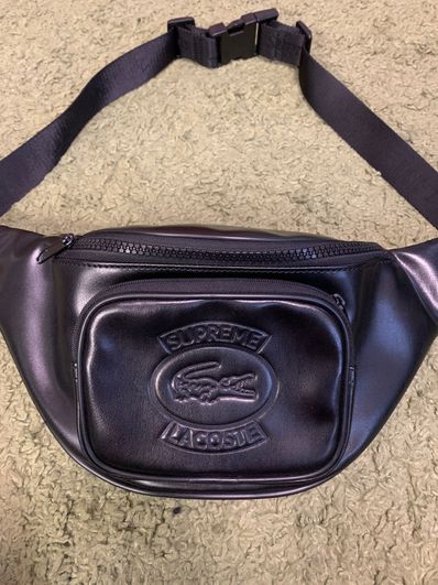 Supreme lacoste waist bag black sale
