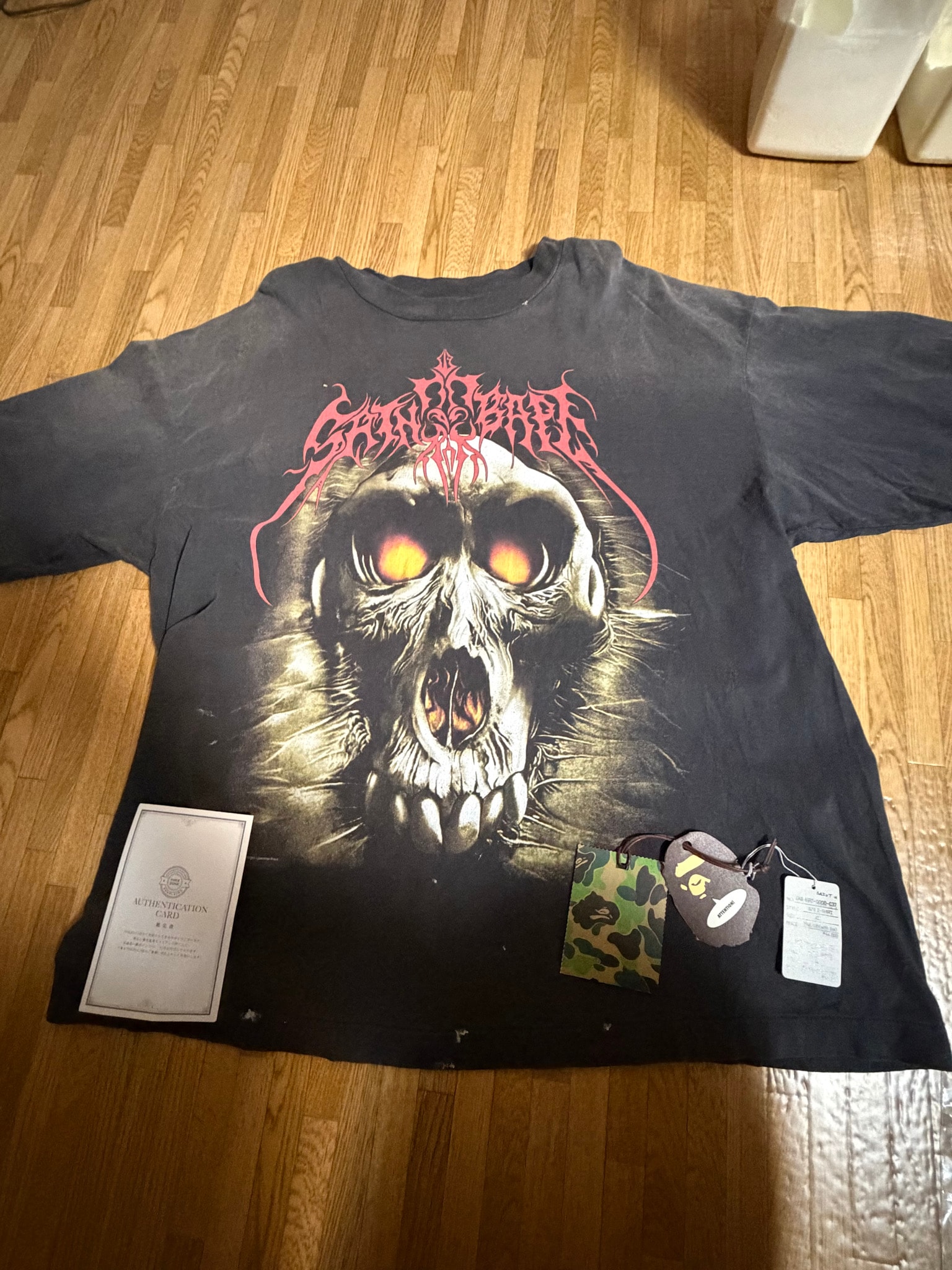 SAINT Mxxxxxx x A BATHING APE BAPE SS Tee Saint Bape "Black"