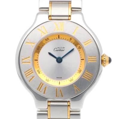 カルティエ マスト21 腕時計 時計 ステンレススチール W10073R6 クオーツ レディース 1年保証 CARTIER 中古