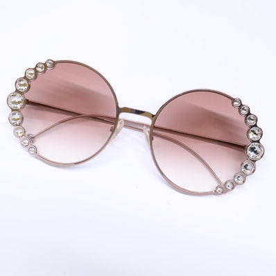 フェンディ 【美品】FF0324/S 35J3X ラインストーン ラウンドシェイプ 58□20 135