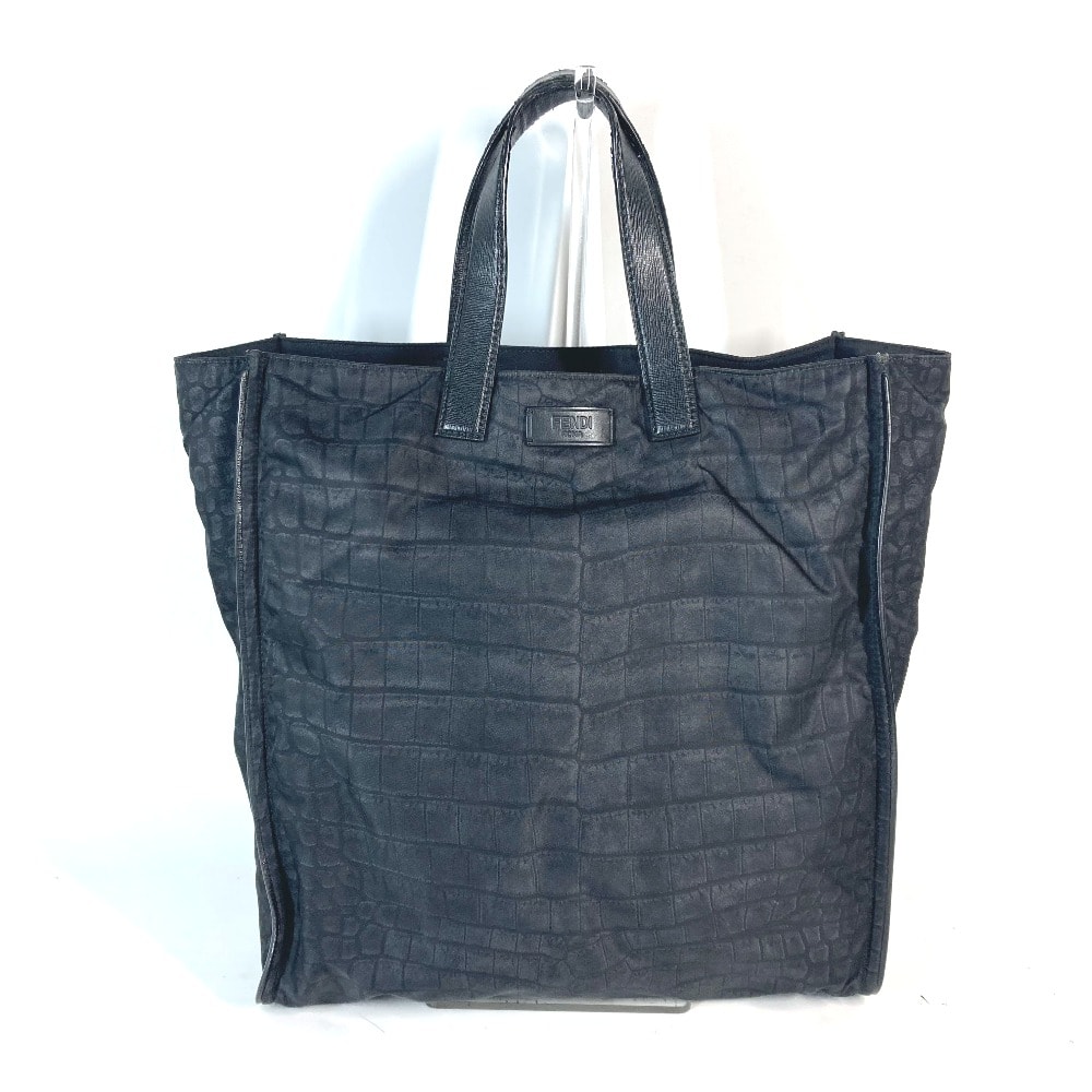 フェンディ FENDI ロゴ 7VA367 ショルダーバッグ カバン 肩掛け 縦型 トートバッグ ナイロン/レザー ブラック