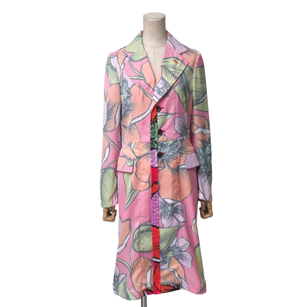 ■未使用品■2024SS■COMME des GARCONS コムデギャルソン コート サイズXS 花柄 フラワープリント インサイドアウト AD2023 20260410/RA8763