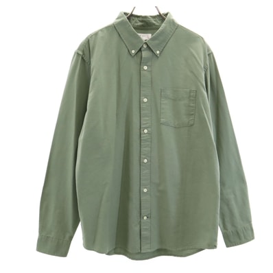 GAP ギャップ 長袖 ボタンダウンシャツ M グリーン