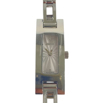 GUCCI グッチ ヴィンテージ シルバー ステンレススチール 腕時計 クオーツ シルバー文字盤 1-0289030 【中古】