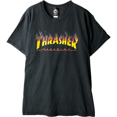 古着 スラッシャー THRASHER ファイヤーパターン サーフ スケートTシャツ メンズL相当/eaa579986