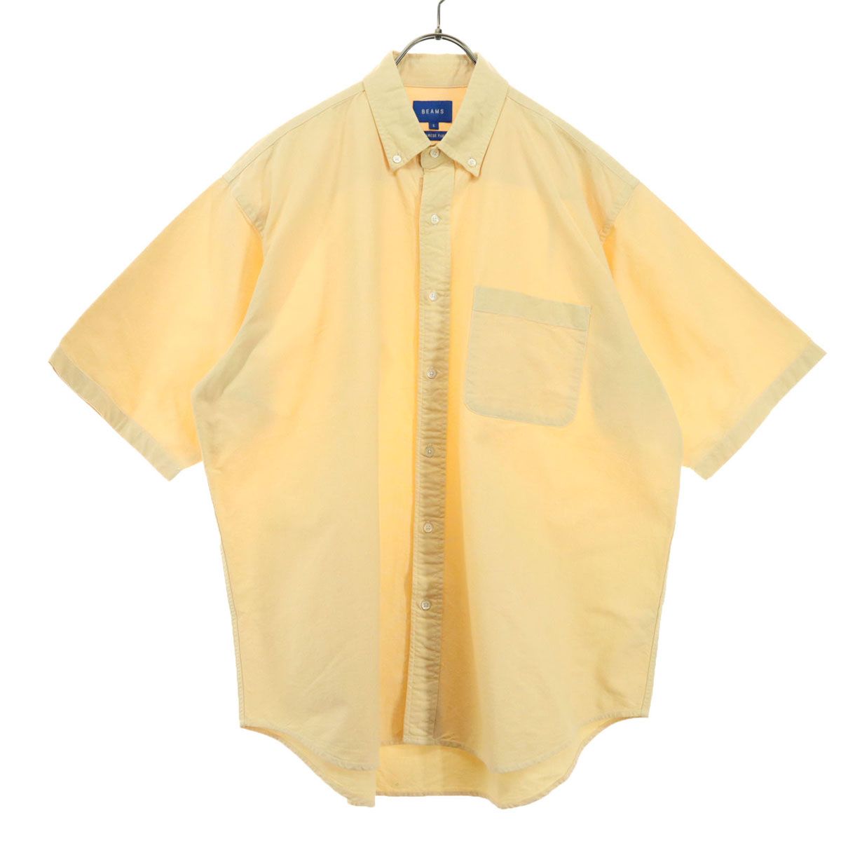 美品 BEAMS ビームス 半袖 コットンシャツ S イエロー