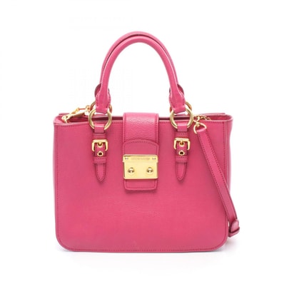 ミュウ ミュウ Miu Miu マドラス 2WAY ハンドバッグ バッグ レザー レディース ピンク系 【中古】