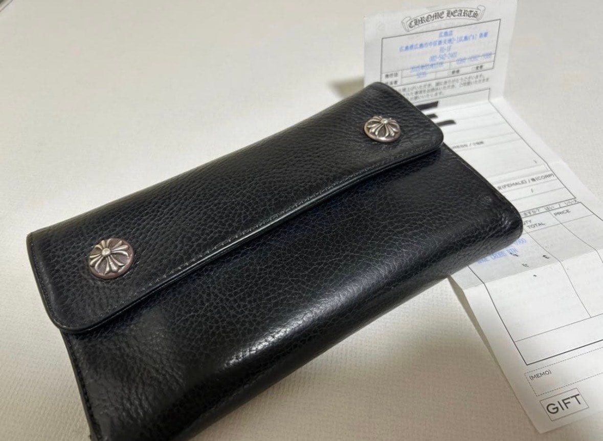 Chrome Hearts Wave Wallet Heavy Leather "Black"