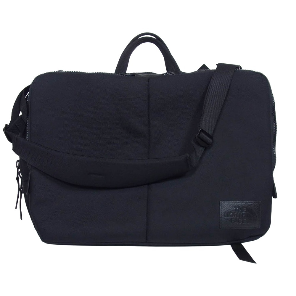 THE NORTH FACE ノースフェイス ショルダーバッグ NM81827 CORDURA BALLISTIC 3WAY DAYPACK ロゴレザーパッチ デイパック コーデュラ バリスティック ビジネスバッグ ブラック系【美品】【中古】