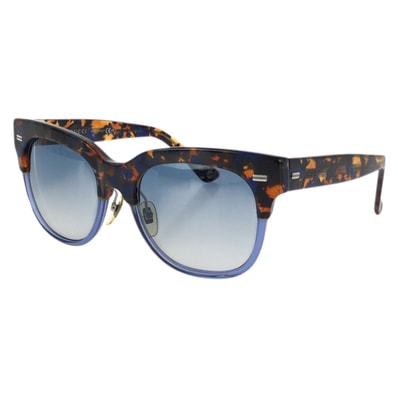 美品 GUCCI グッチ ニューハバナ サイズ52□19 ブルー ブラウン プラスチック メッキ/ サングラス 男女兼用 ウェリントン 1-0294257 【中古】