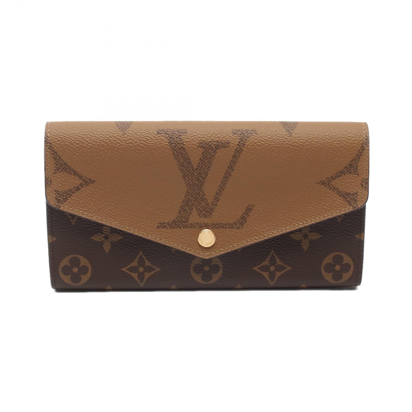 ルイ・ヴィトン LOUIS VUITTON ポルトフォイユ サラ 二つ折り長財布 財布 PVCコーティングキャンバス PVC モノグラム・ジャイアントリバース レディース ブラウン系 M80726 【中古】