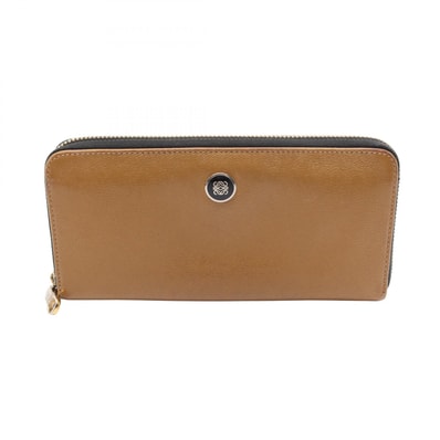 ロエベ LOEWE ラウンド長財布 財布 レザー レディース ブラウン系 【中古】