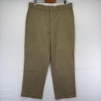 古着 90's/90年代 ディッキーズ Dickies USA製 パンツ チノパン スラックス ワンポイント ストレート ジップ 874 ベージュ メンズ