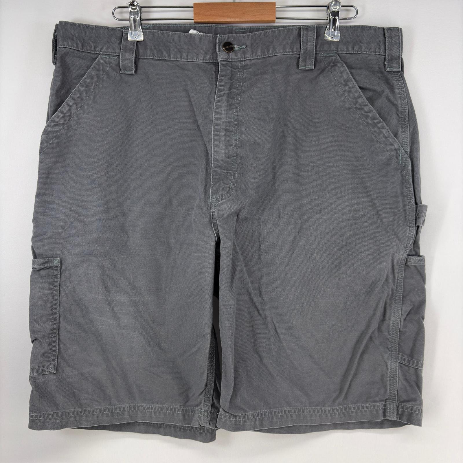 古着 カーハート Carhartt ダック ショートパンツ ペインターパンツ ハーフパンツ 大きいサイズ ワーク ロゴ w40  グレー メンズ