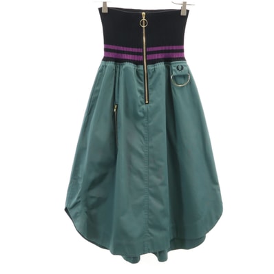 FRED PERRY フレッドペリー AKANE UTSUNOMIYA アカネウツノミヤ コラボ ミモレ丈 スカート F グリーン系