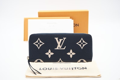 極美品 LOUIS VUITTON ルイ・ヴィトン アンプラント ポルトフォイユ クレマンス バイカラー M83594 長財布 バイカラー ネイビー カーフレザー レディース