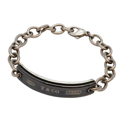 【6jdb0431-k】ティファニー ブレスレット 1837 シルバー925 ブラックチタン【中古】メンズ