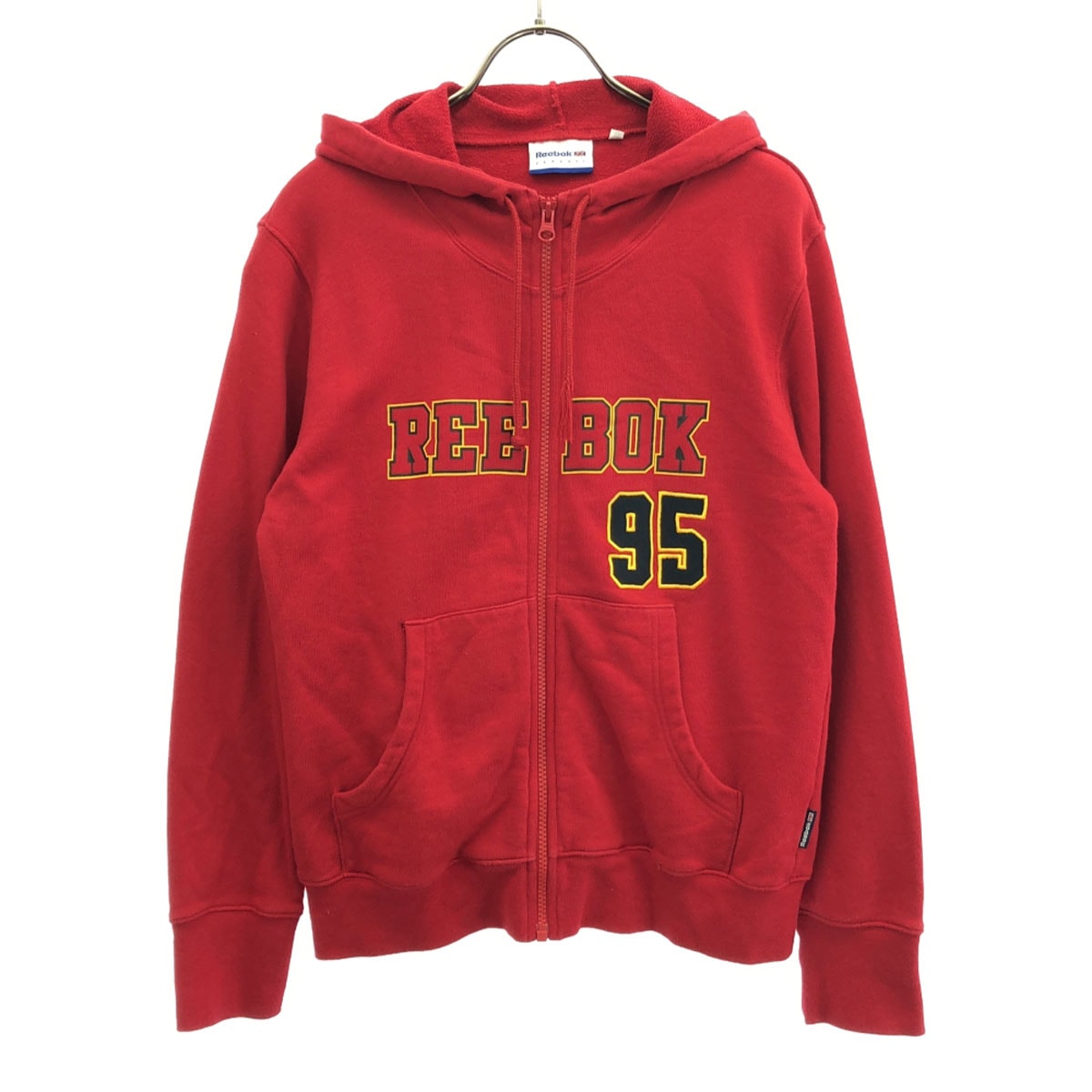 Reebok CLASSIC リーボッククラシック ロゴプリント 長袖 スウェット ジップパーカー M レッド