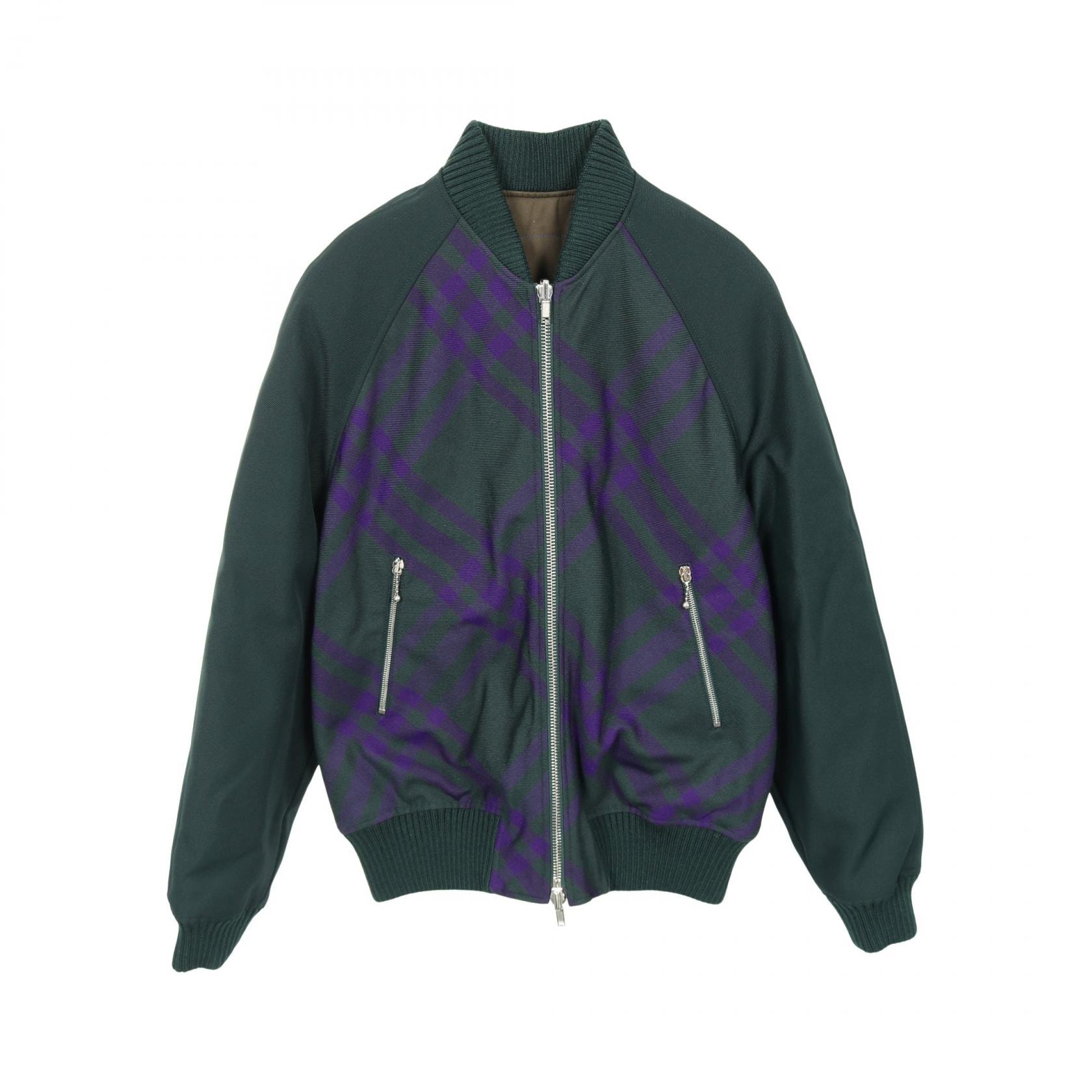 バーバリー BURBERRY ブルゾン 衣料品 アウター ウール ポリエステル メンズ グリーン系 / パープル系 【中古】