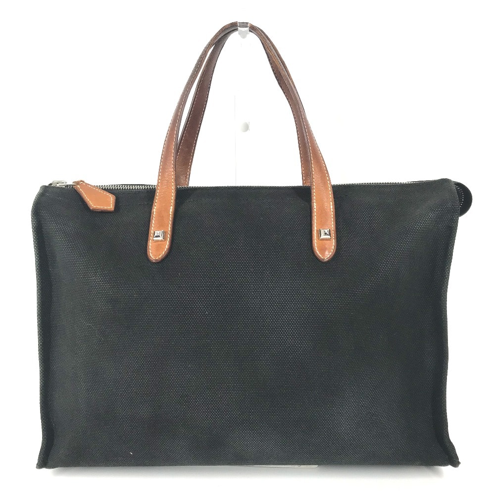 エルメス HERMES メドール スタッズ ブリーフケース カバン トートバッグ ハンドバッグ ビジネスバッグ キャンバス/レザー L□刻 ブラック
