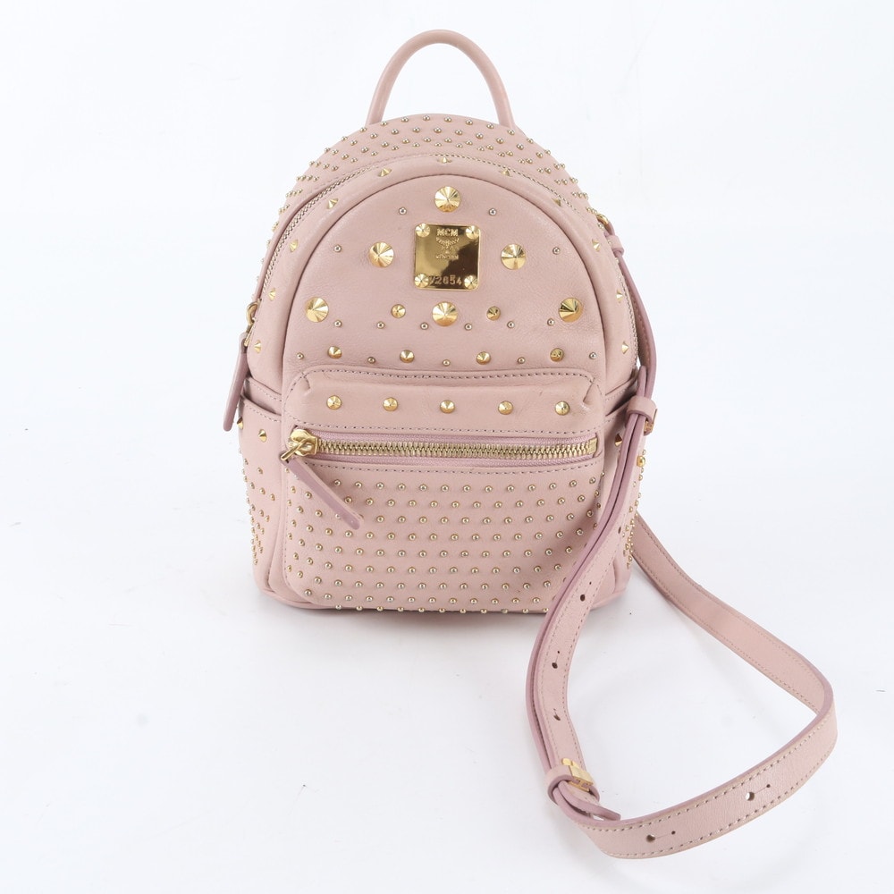 ■상태 양호 MCM MCM 스터드 백팩 가죽