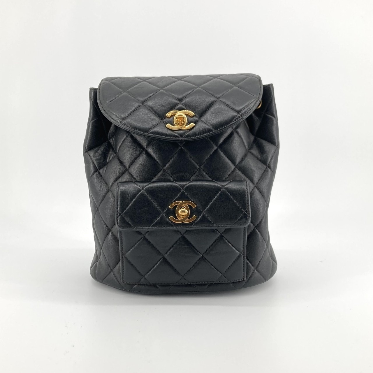 CHANEL(シャネル) マトラッセチェーン 4番台 ラムスキン A10177 リュック・デイパック ブラック×ゴールド