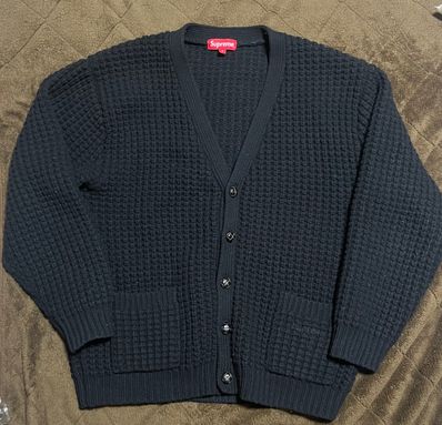 Supreme Waffle Knit Cardigan "Black"