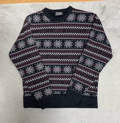 HYSTERIC GLAMOUR Spade Nordic Pattern Sweat "Black"