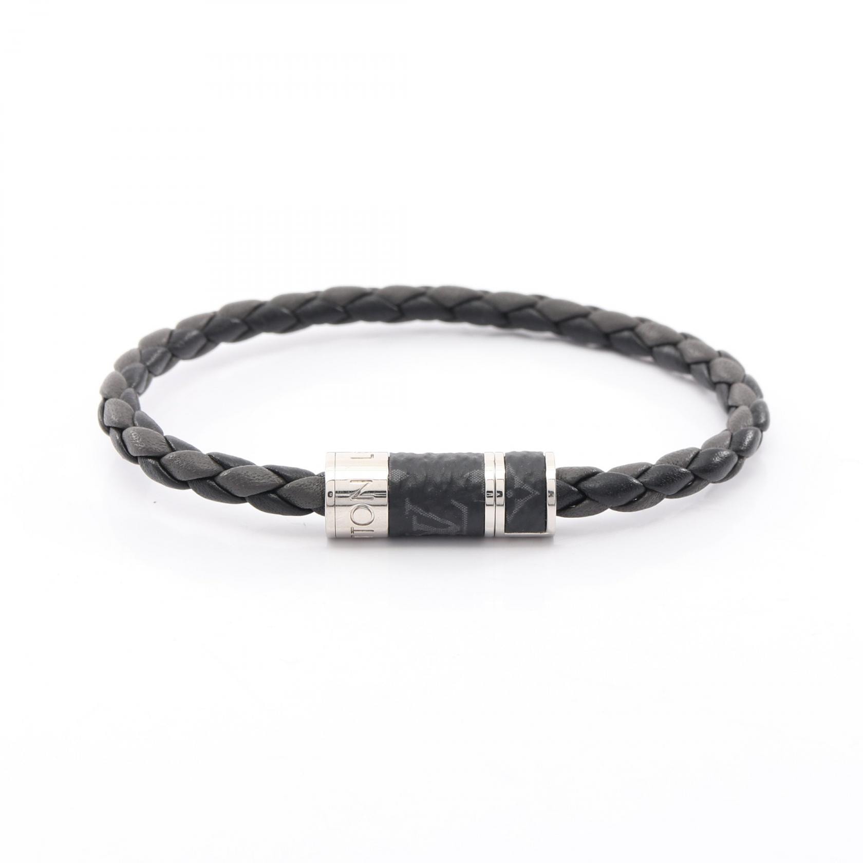 ルイ・ヴィトン LOUIS VUITTON ブラスレ ブレイドイット ブレスレット アクセサリー メタル PVC モノグラム・エクリプス シルバー メンズ ブラック系 / シルバー系 M6588D 【中古】