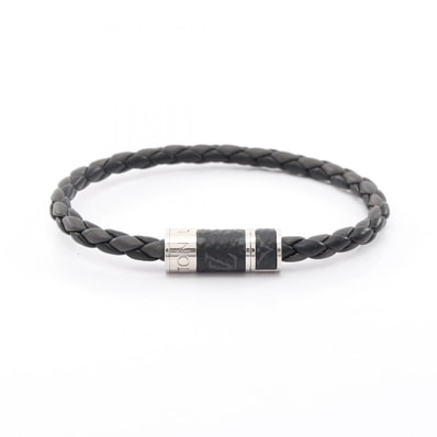 ルイ・ヴィトン LOUIS VUITTON ブラスレ ブレイドイット ブレスレット アクセサリー メタル PVC モノグラム・エクリプス シルバー メンズ ブラック系 / シルバー系 M6588D 【中古】