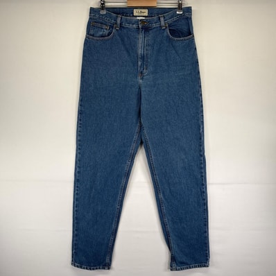 古着 エルエルビーン L.L.Bean デニム パンツ 5ポケ Gパン テーパード レザーパッチ 14TALL ブルー系 メンズ