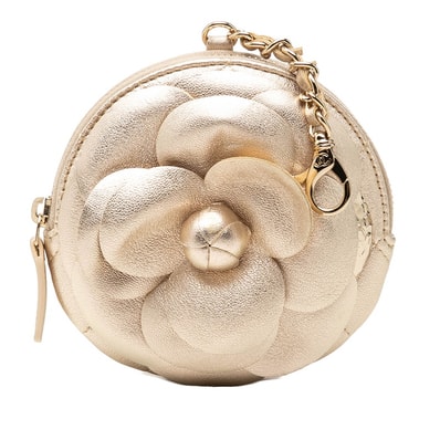シャネル カメリア マトラッセ コインケース 小銭入れ ゴールド ラムスキン レディース CHANEL 【中古】