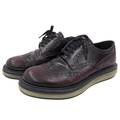 プラダ エアソール ウイングチップ シューズ メンズ バーガンディ 5 1/2 5.5