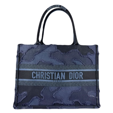 クリスチャンディオール Christian Dior ハンドバッグ ブックトート キャンバス ネイビー/ブラック レディース【中古】 z8879