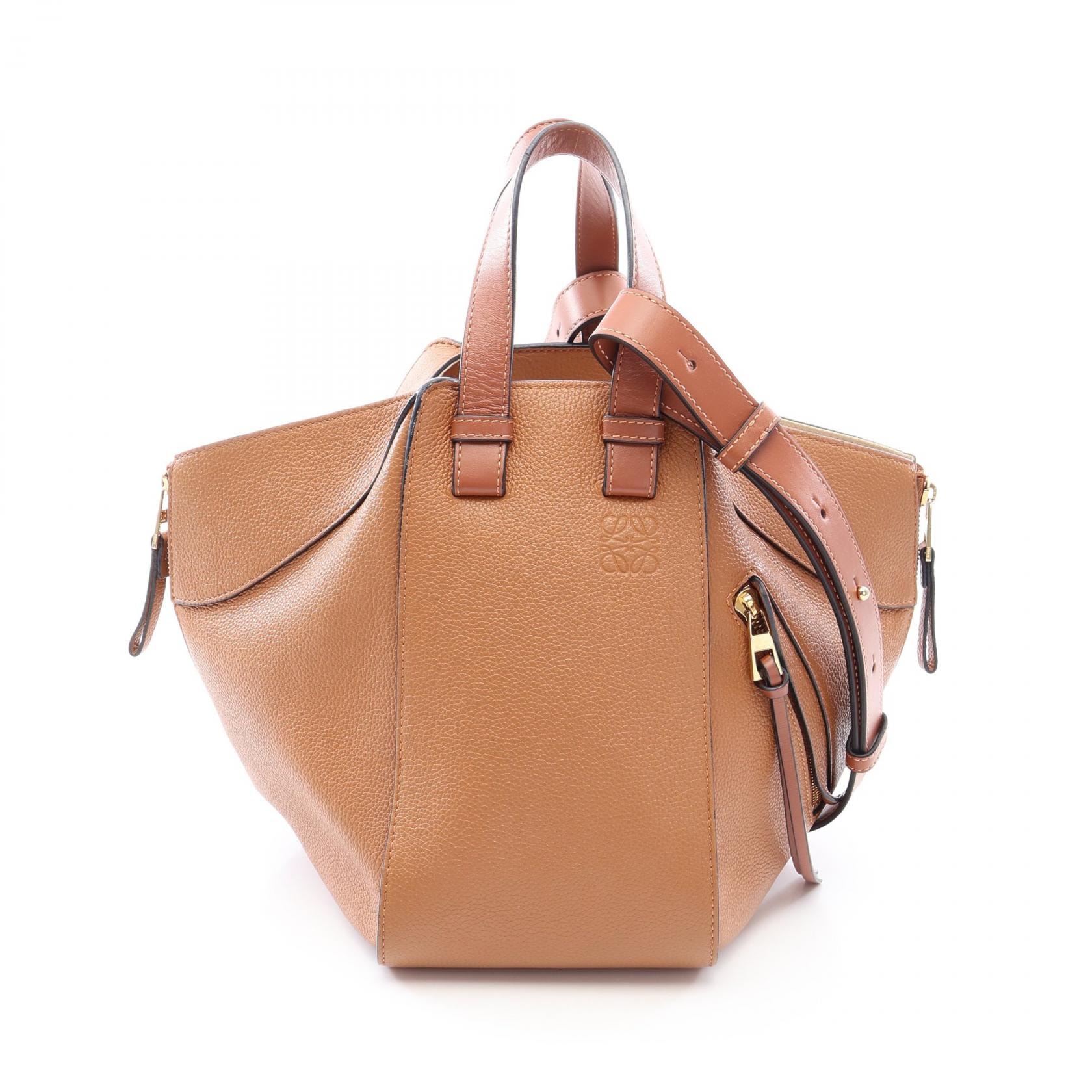 ロエベ LOEWE ハンモックバッグ スモール 2WAY ハンドバッグ バッグ レザー レディース ブラウン系 【中古】