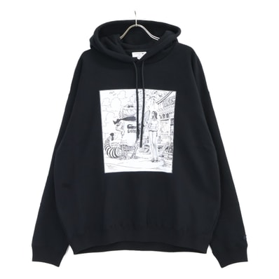 ラコステ SH5234-99 xONE PIECE ブラック Front Cover Print Hoodie 6