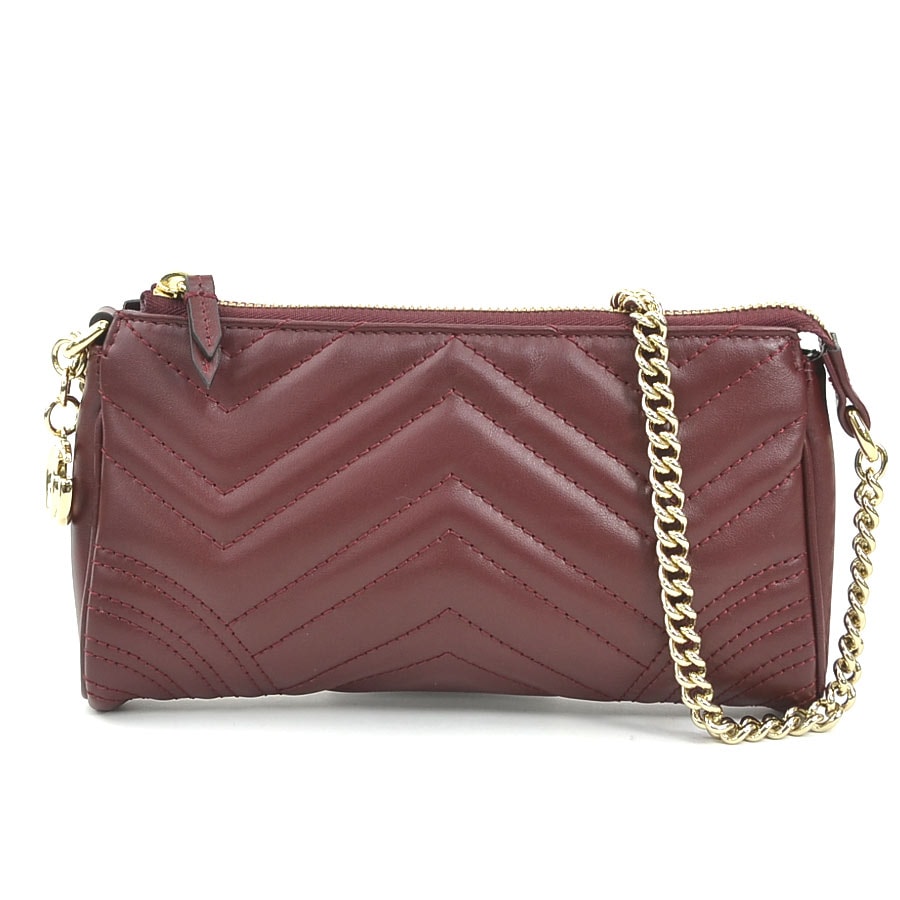 グッチ GUCCI ハンドバッグ GGマーモント レザー ボルドー レディース 847589【中古】 r11453a