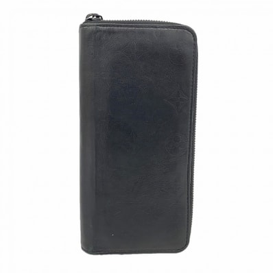 【6dc3304-k】ルイヴィトン 長財布 モノグラム・シャドウ ジッピーウォレットヴェルティカル M62902 ブラック【中古】メンズ