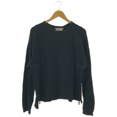 アンセルム ANC-CT159 ブラック WAFFLE CREW NECK LS 2