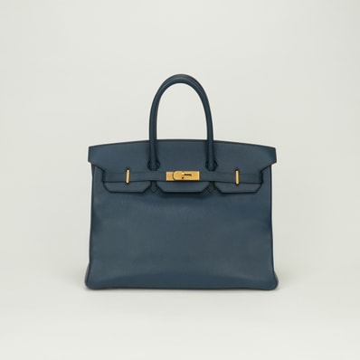エルメス HERMES バーキン35 バーキン 35 バッグ トートバッグ アルデンヌ ブルーロイ Bleu Roi ブルー Blueネイビー Navy 青 紺 ゴールド金具 ハンドバッグ ヴァッシュリエジェ
