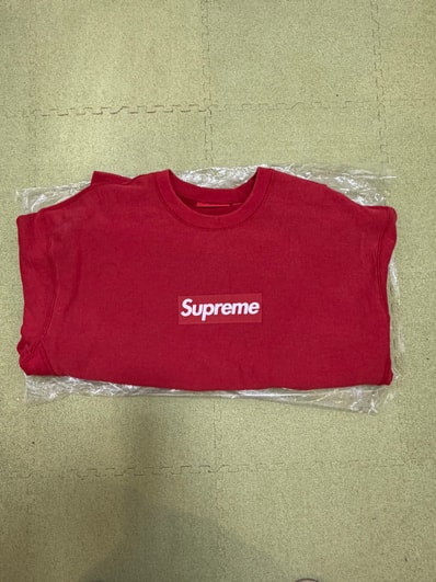 Supreme Washed Box Logo Crewneck "Red"