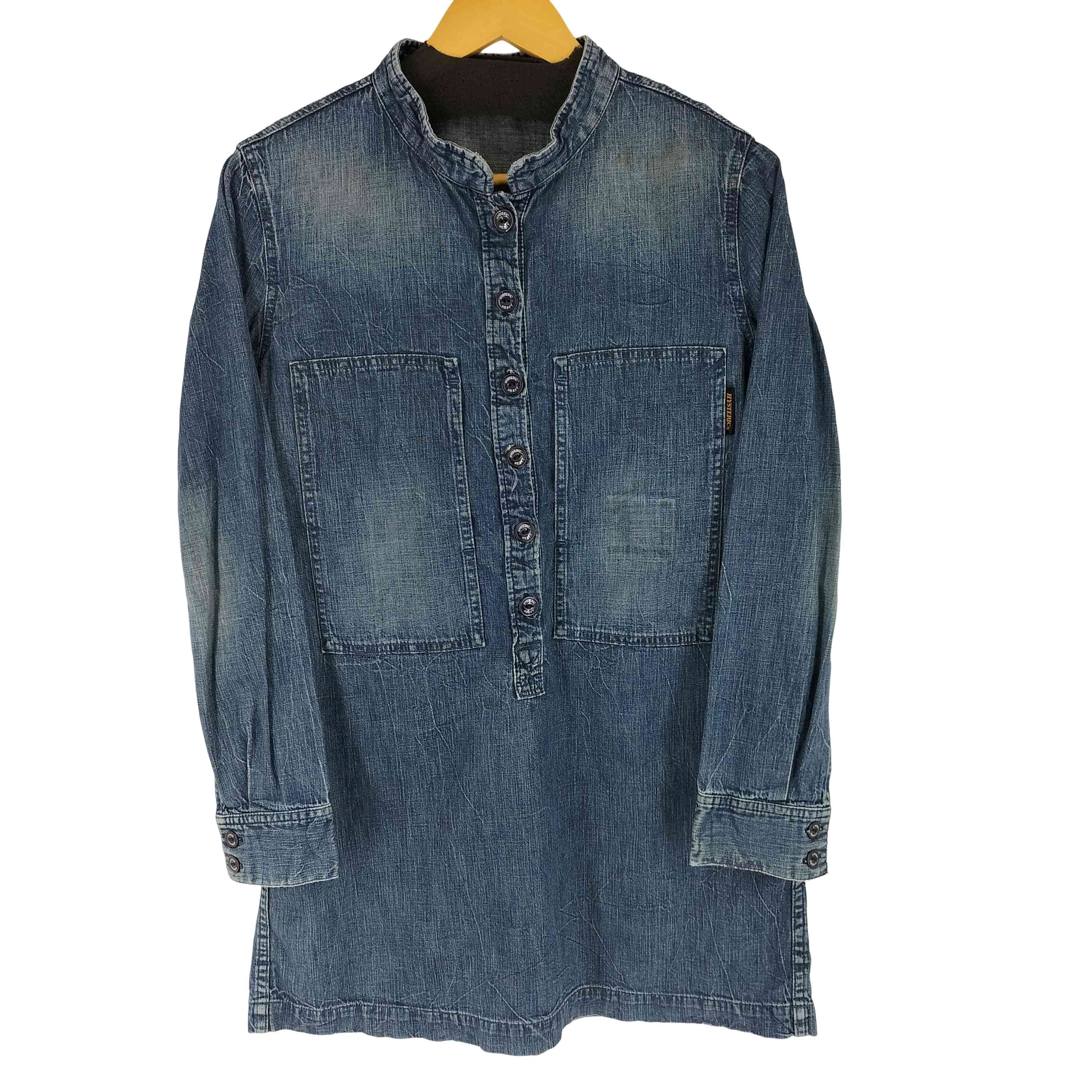 バックプリント インディゴ デニムワンピース【1142568618040】