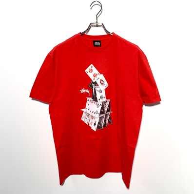 Stussy HOUSE OF CARDS TEE "Red"