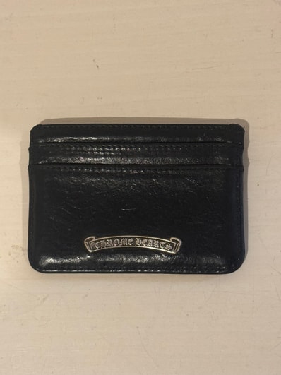 Chrome Hearts Double Side Card Case # 2 W / Scroll Label "Black"