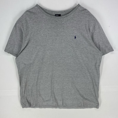 古着 ポロバイラルフローレン Polo by Ralph Lauren 半袖Tシャツ クルーネック 刺繍ロゴ ショートスリーブ XL グレー系 メンズ