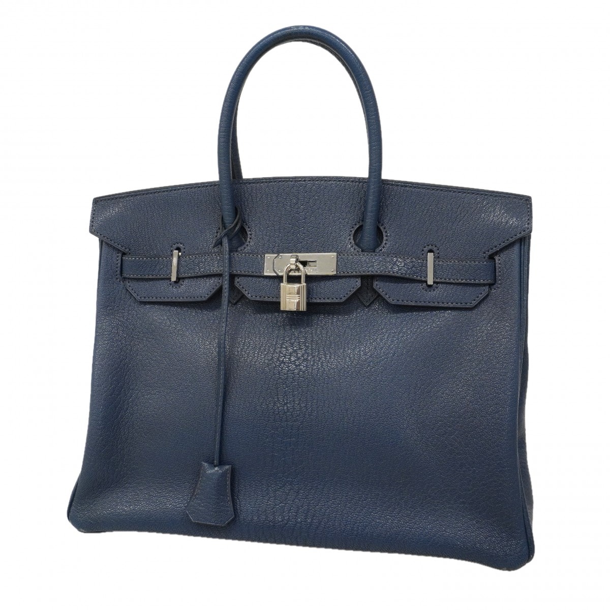 【6eb0810-h】エルメス ハンドバッグ バーキン35 コロマンデル ブルーネイビー シルバー金具 □E刻印【中古】レディース